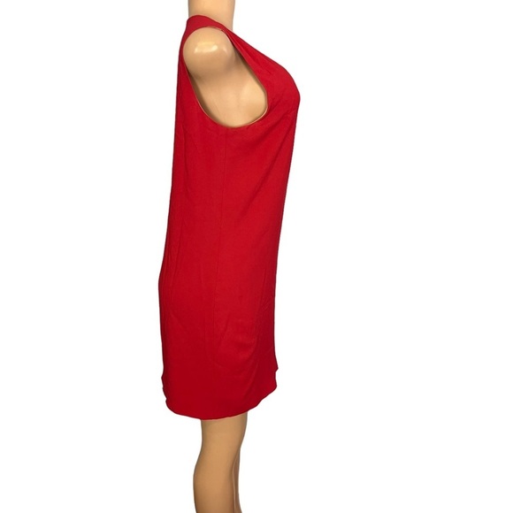 Theory Red V-neck Shift Dress - Picture 6 of 10